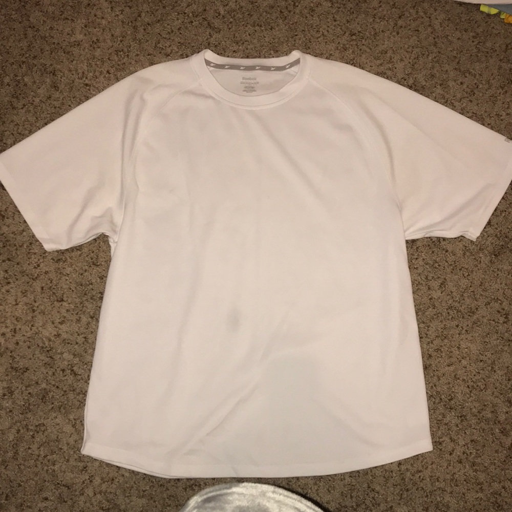 White Reebok athletic shirt